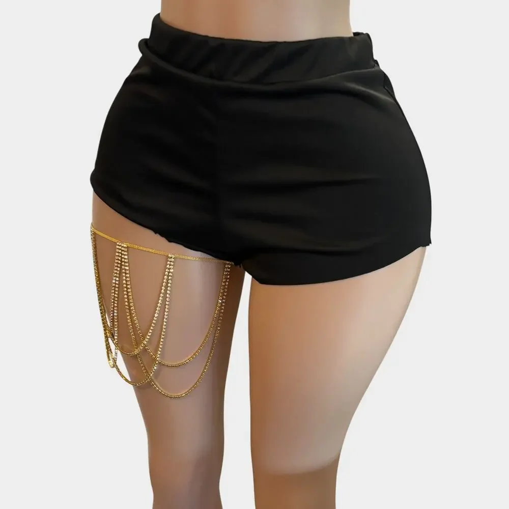 Crystal Rhinestone Thigh Gold Chain - Picture 4 of 8